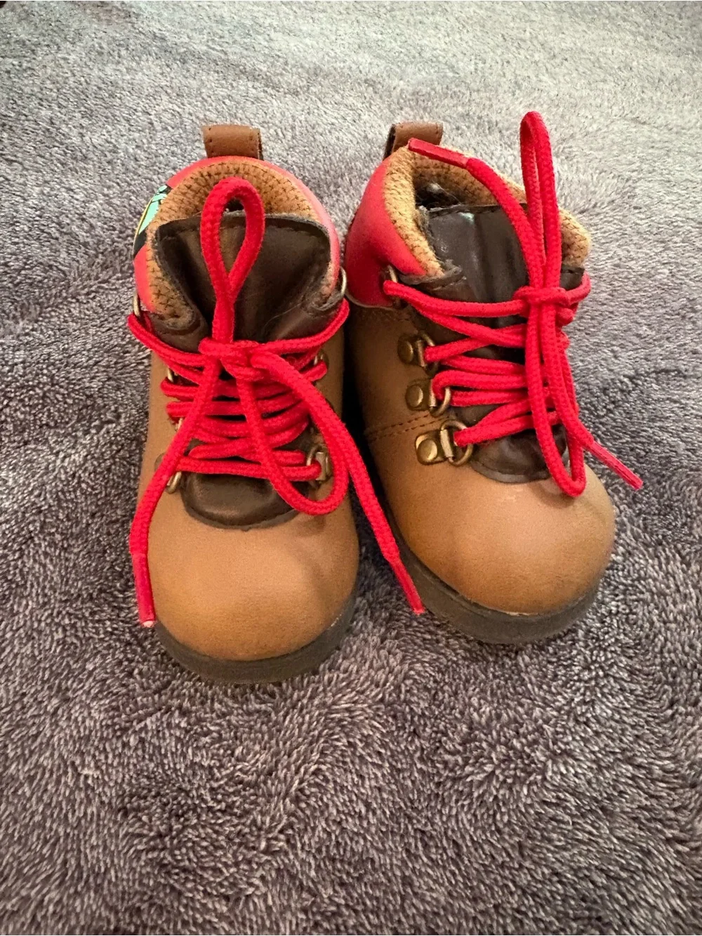 Vintage Disney Baby Minnie Mouse Chestnut Brown Hiking Boots Size 3 Months